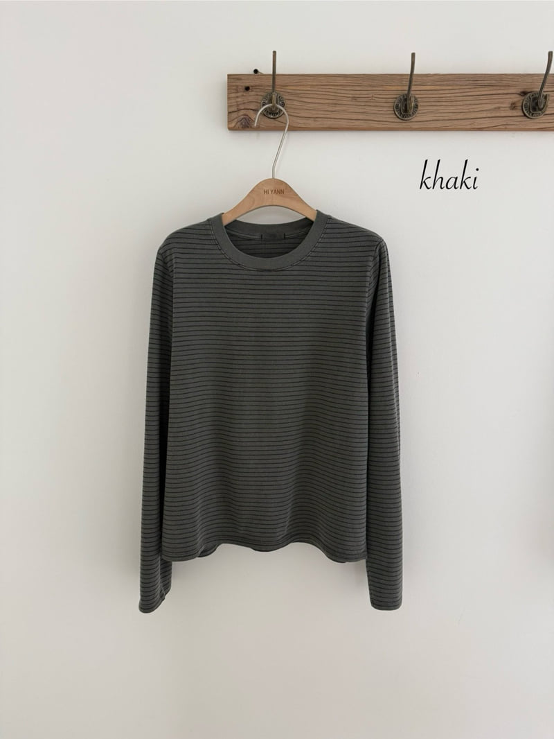 Hiyann - Korean Women Fashion - #momslook - Pigment Stripe Tee - 3