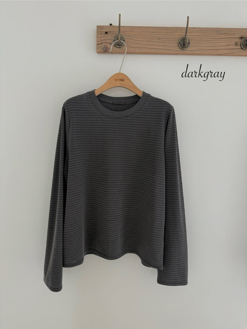 Hiyann - Korean Women Fashion - #momslook - Pigment Stripe Tee - 5