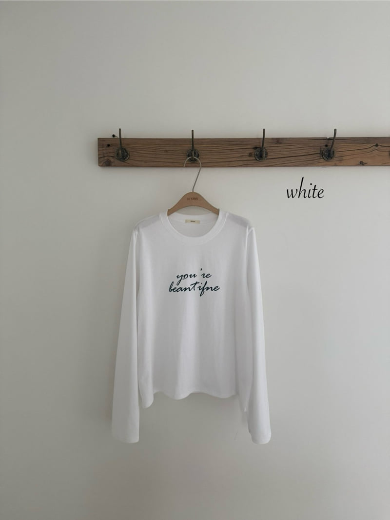 Hiyann - Korean Women Fashion - #momslook - Peach Script Tee - 2