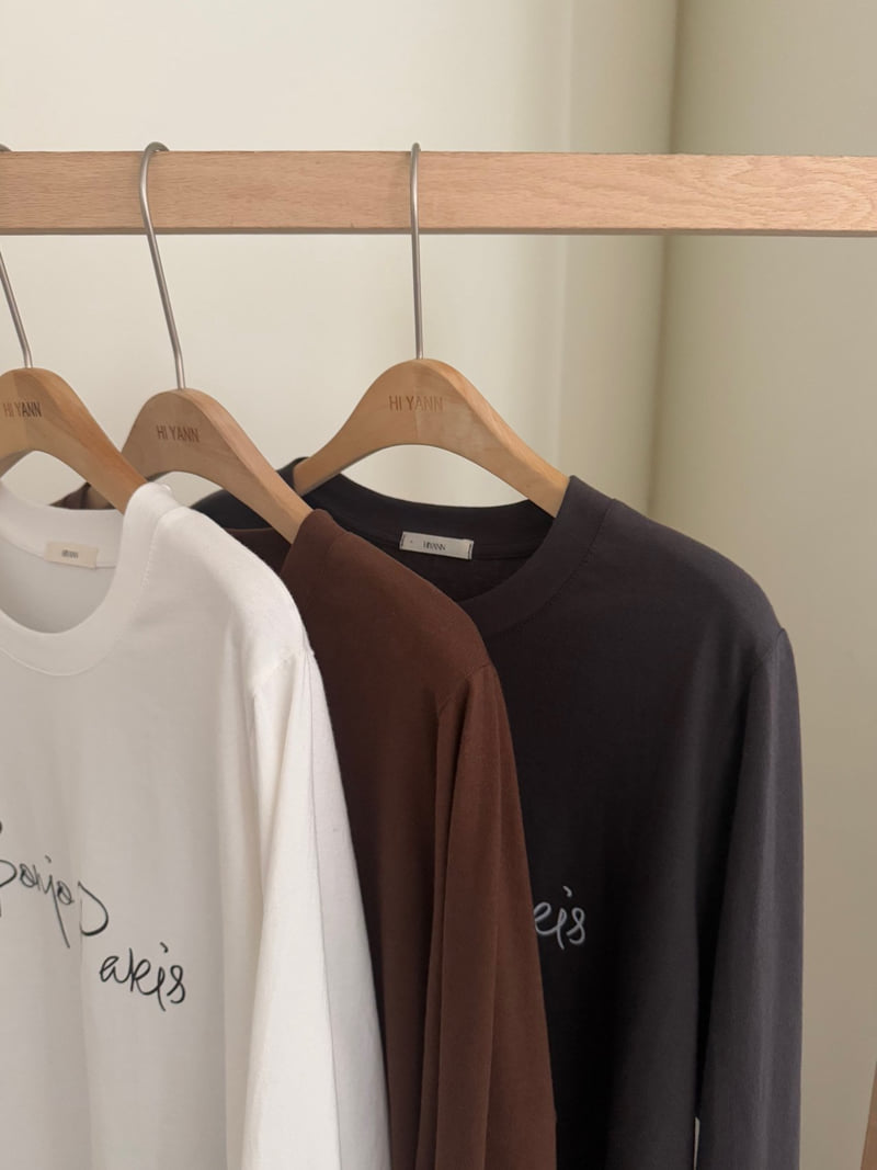 Hiyann - Korean Women Fashion - #momslook - Peach Paris Tee - 2