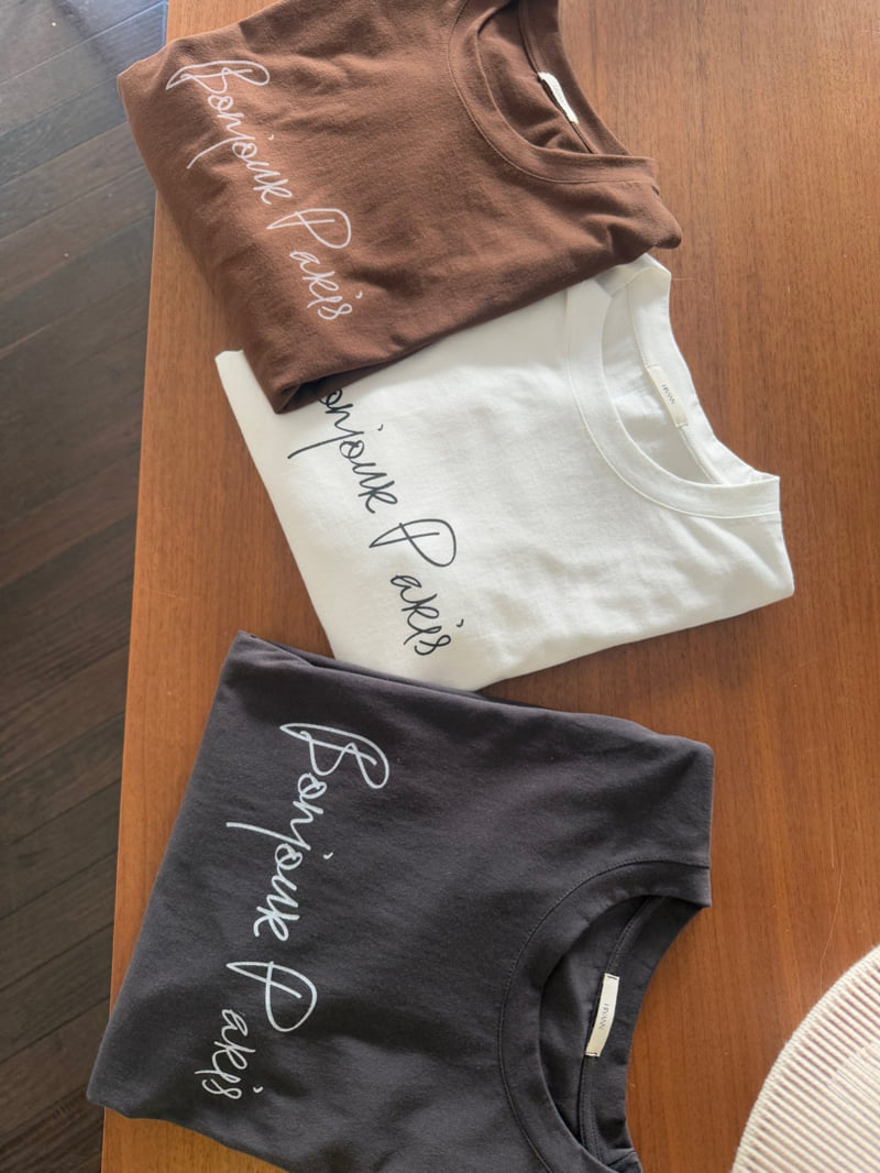 Hiyann - Korean Women Fashion - #momslook - Peach Paris Tee - 6