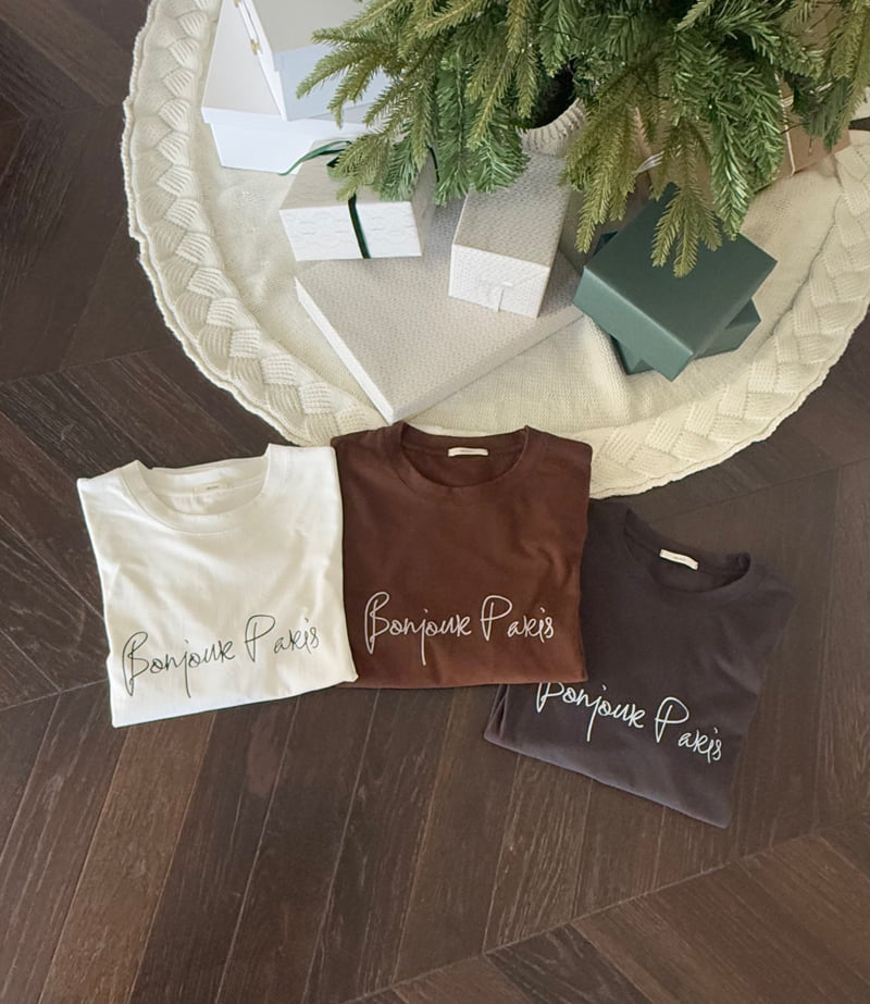 Hiyann - Korean Women Fashion - #momslook - Peach Paris Tee - 7