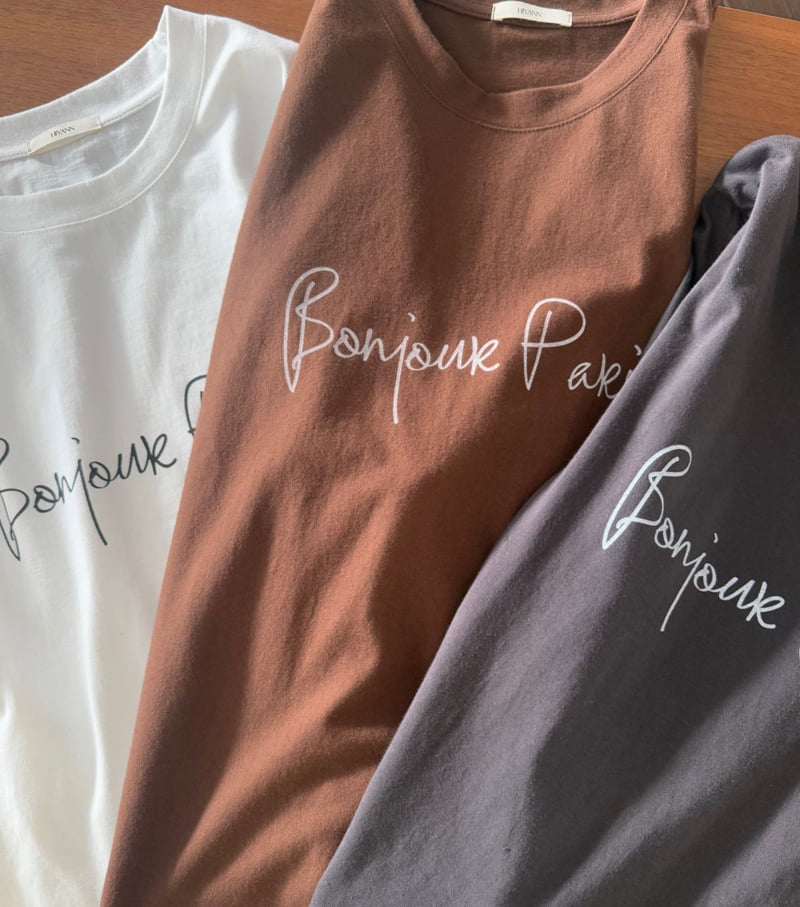 Hiyann - Korean Women Fashion - #momslook - Peach Paris Tee - 8