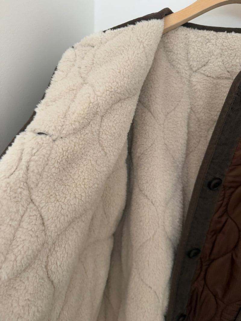 Hiyann - Korean Women Fashion - #restrostyle - Quilted Fleece Jacket - 8