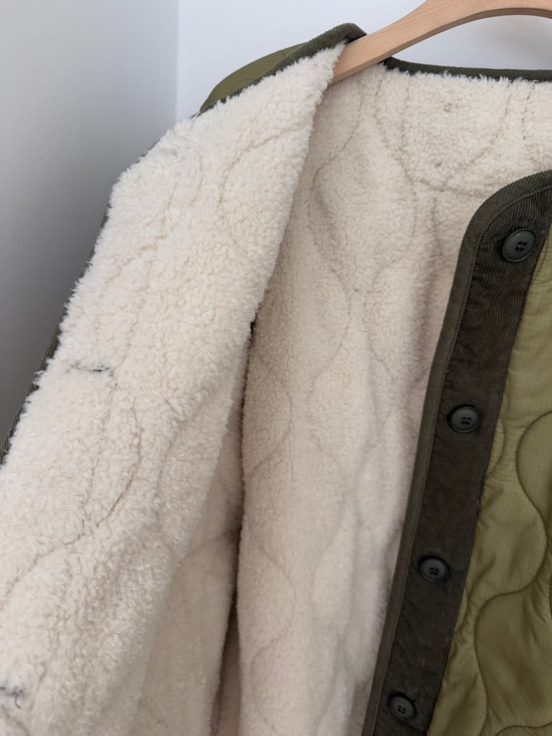 Hiyann - Korean Women Fashion - #vintageinspired - Quilted Fleece Jacket - 5