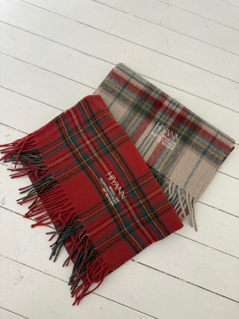 Hiyann - Korean Women Fashion - #momslook - N Wool Check Muffler - 4