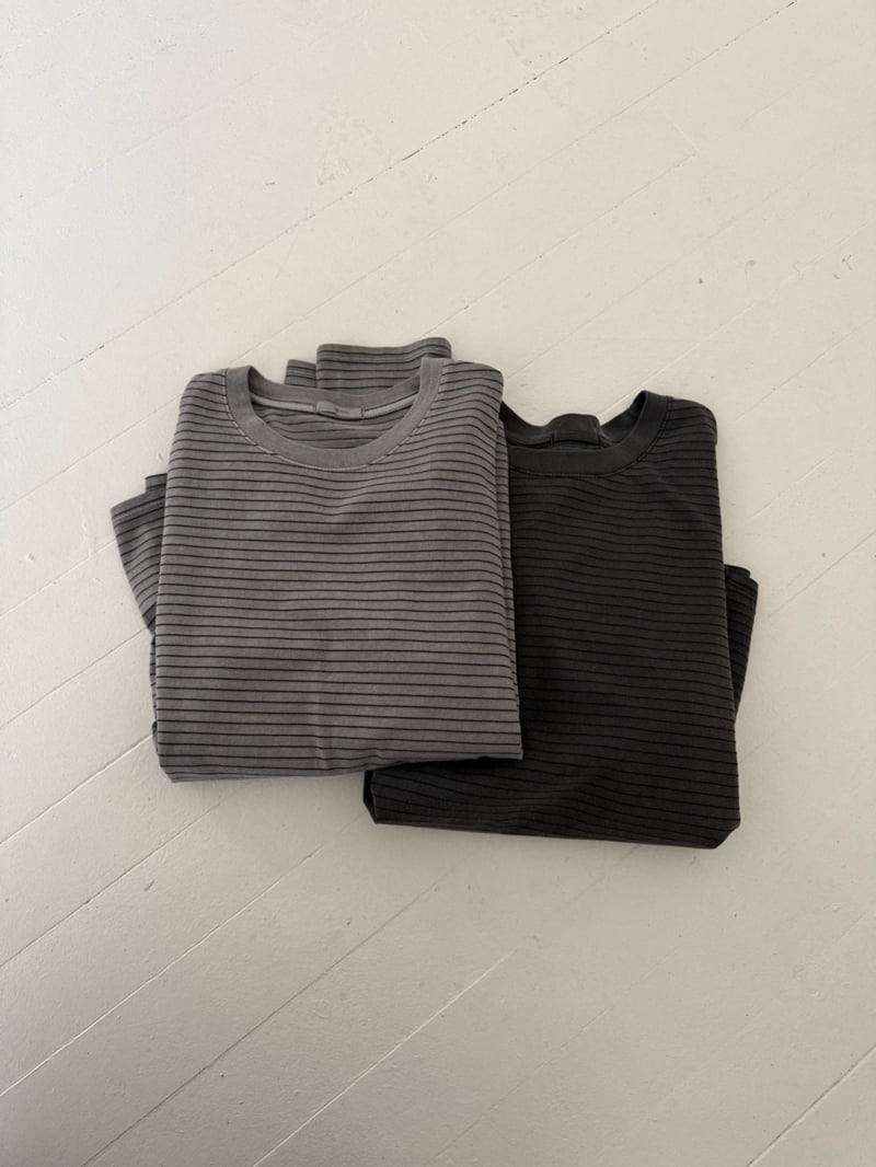 Hiyann - Korean Women Fashion - #womensfashion - Pigment Stripe Tee - 6