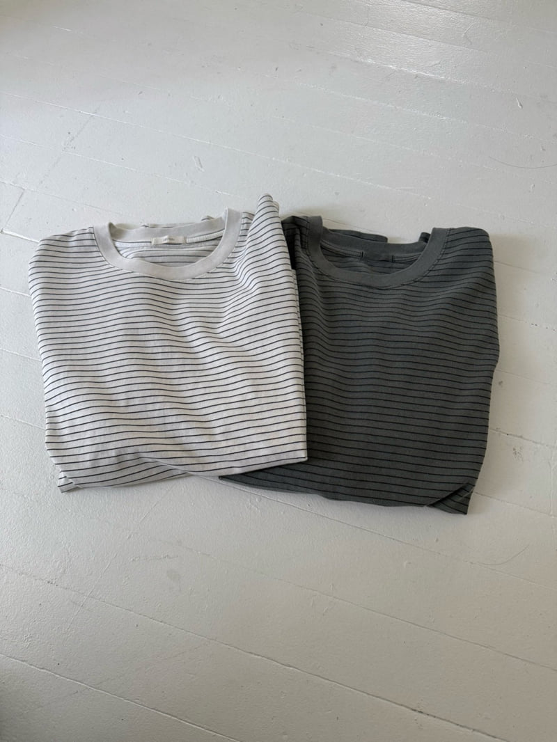 Hiyann - Korean Women Fashion - #womensfashion - Pigment Stripe Tee - 8