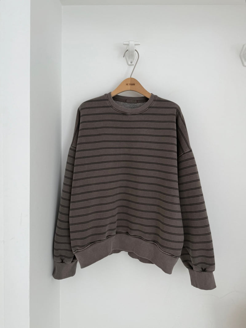 Hiyann - Korean Women Fashion - #womensfashion - Pigment Stripe Fleece Sweatshirt - 5