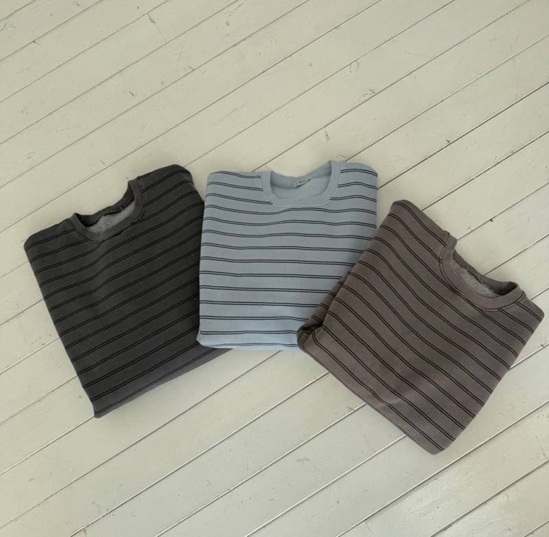 Hiyann - Korean Women Fashion - #womensfashion - Pigment Stripe Fleece Sweatshirt - 9