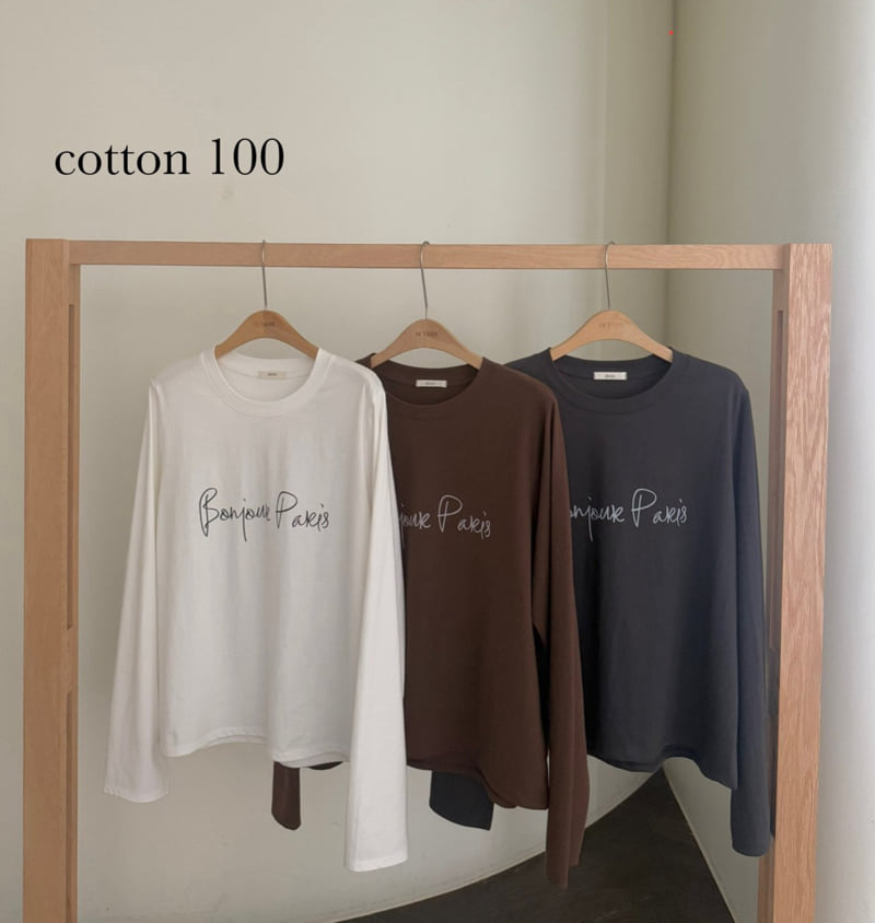 Hiyann - Korean Women Fashion - #womensfashion - Peach Paris Tee