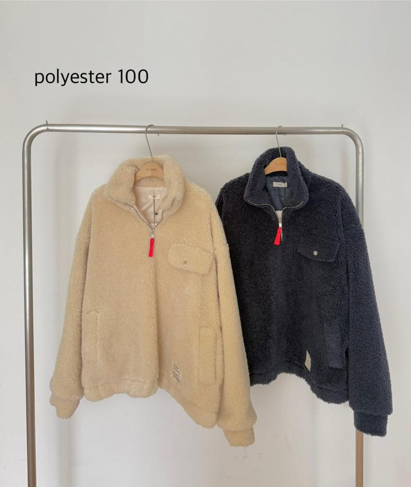 Hiyann - Korean Women Fashion - #womensfashion - Half Open Fleece Jacket