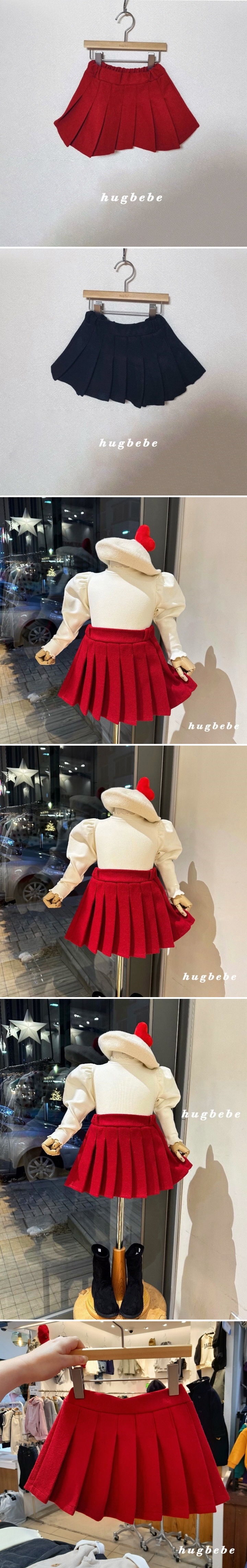 Hug Bebe - Korean Children Fashion - #kidsshorts - Classic Wool Pleats Skirt