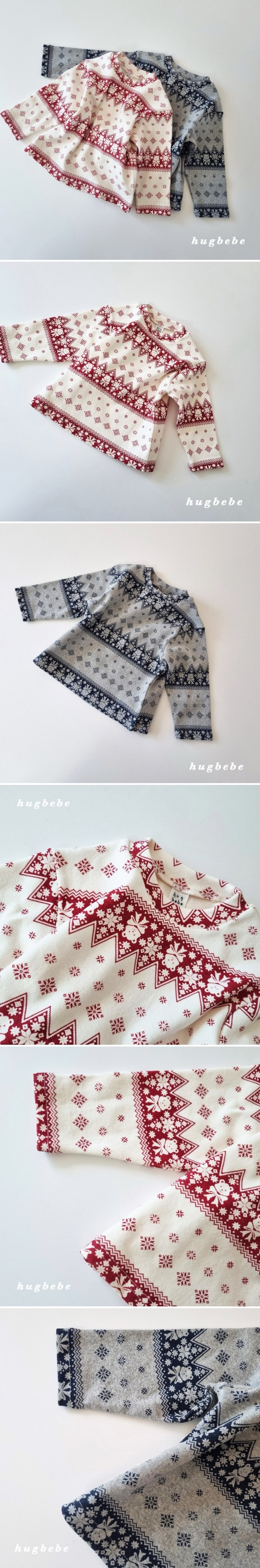 Hug Bebe - Korean Children Fashion - #minifashionista - Snowflake Peach Span Tee
