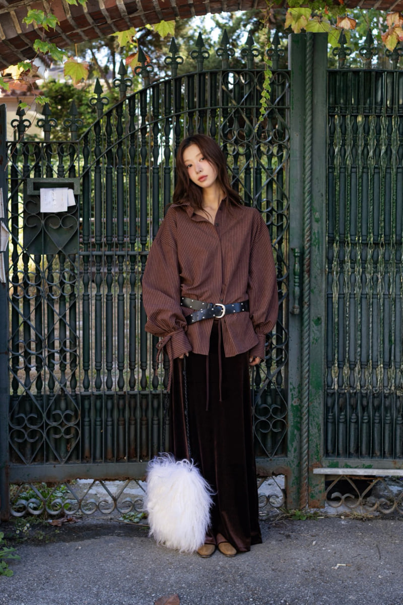 Inssense - Korean Women Fashion - #momslook - Velvet Easy Maxi Skirt - 8