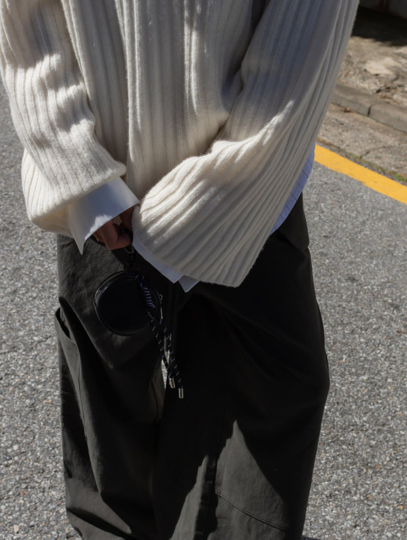 Inssense - Korean Women Fashion - #momslook - Oversized Merino Wool V Neck Knit - 8