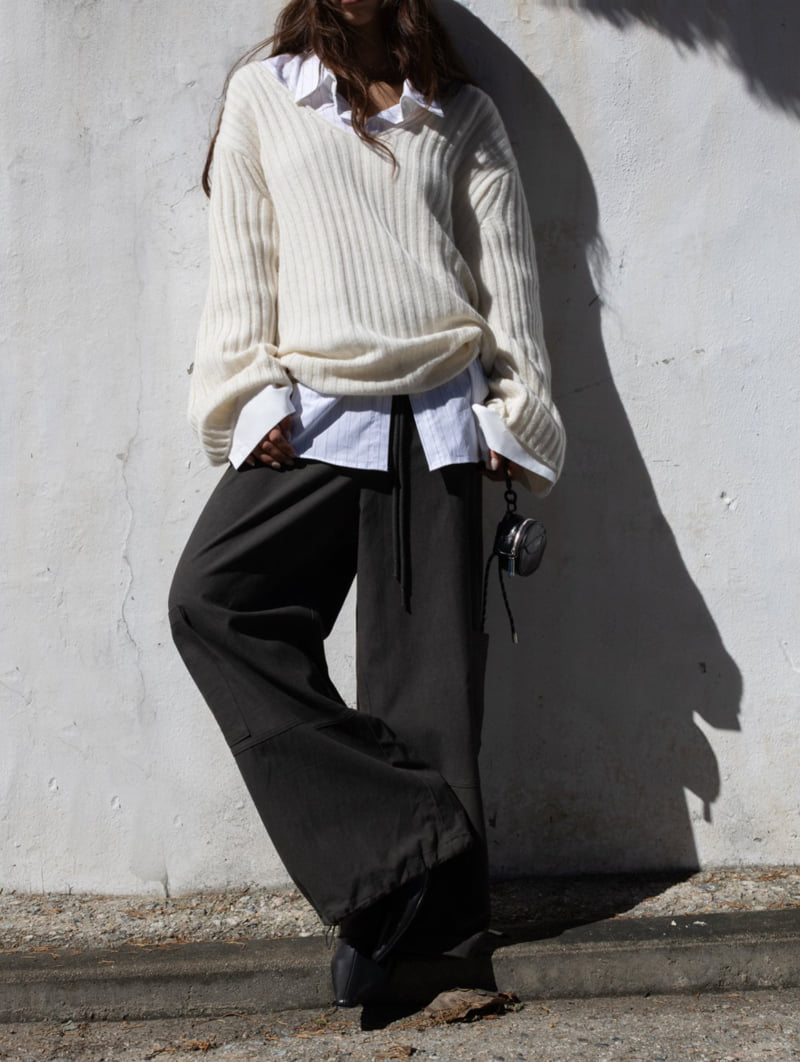 Inssense - Korean Women Fashion - #momslook - Peach Washed Multi Pocket Cargo Wide Pants - 7