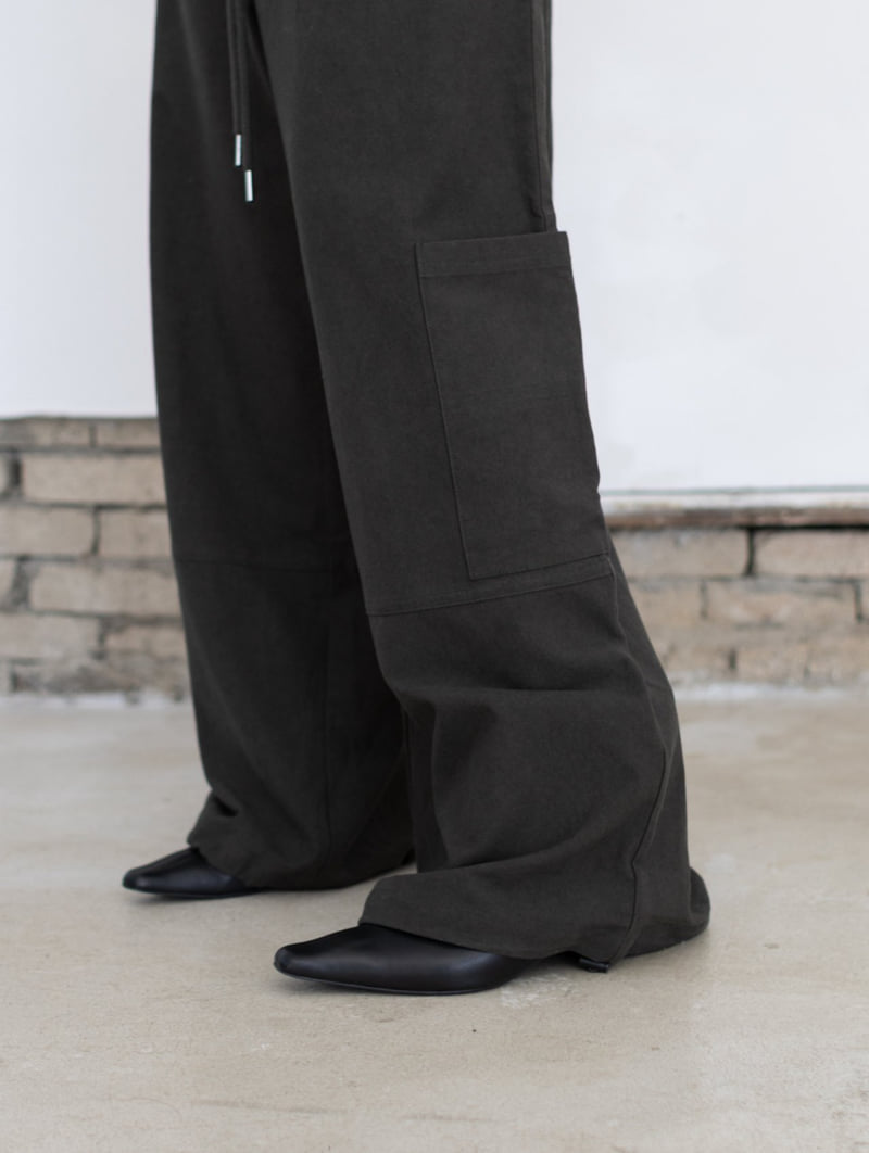 Inssense - Korean Women Fashion - #momslook - Peach Washed Multi Pocket Cargo Wide Pants - 9