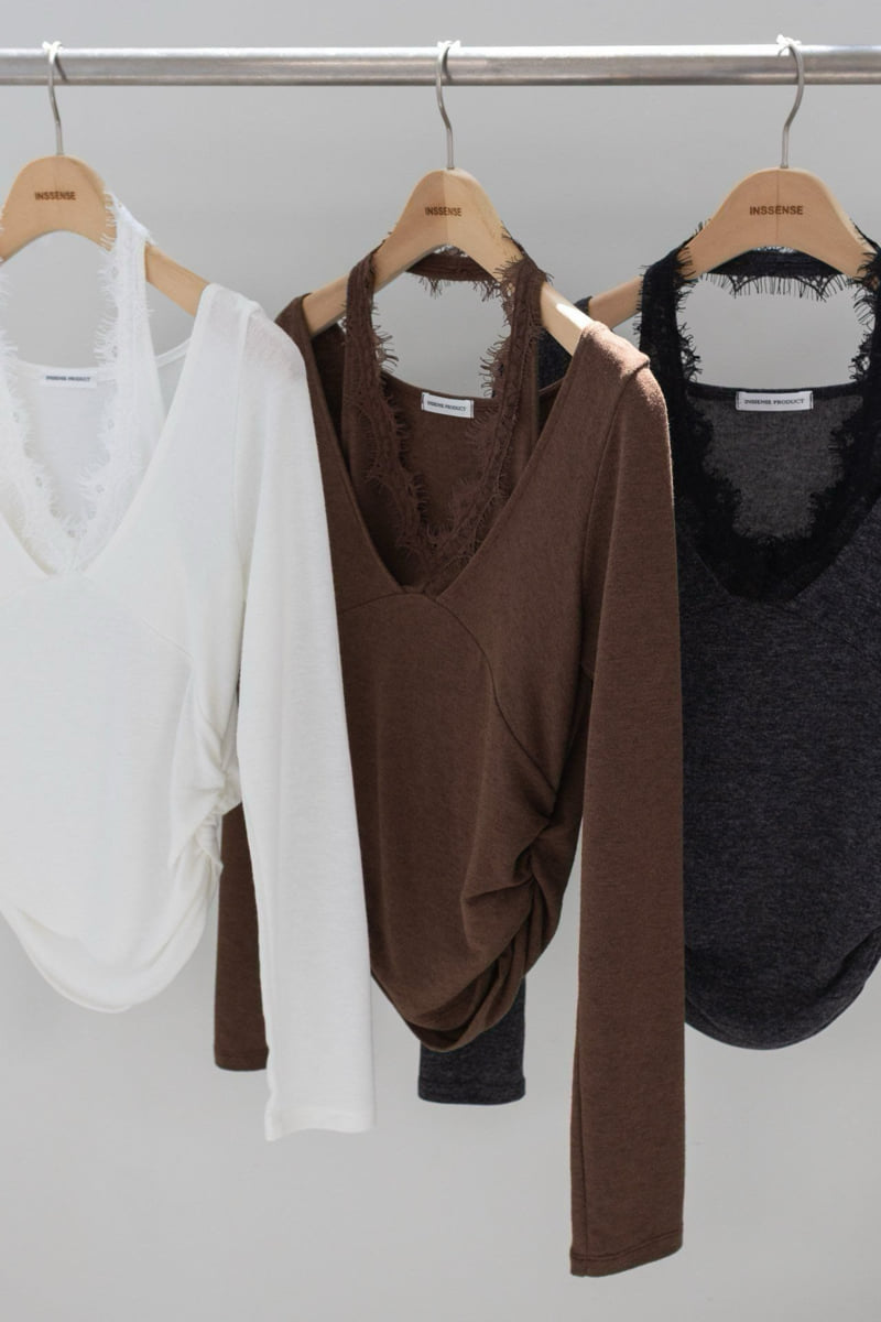 Inssense - Korean Women Fashion - #momslook - Lace Halter Layered Soft Top - 8