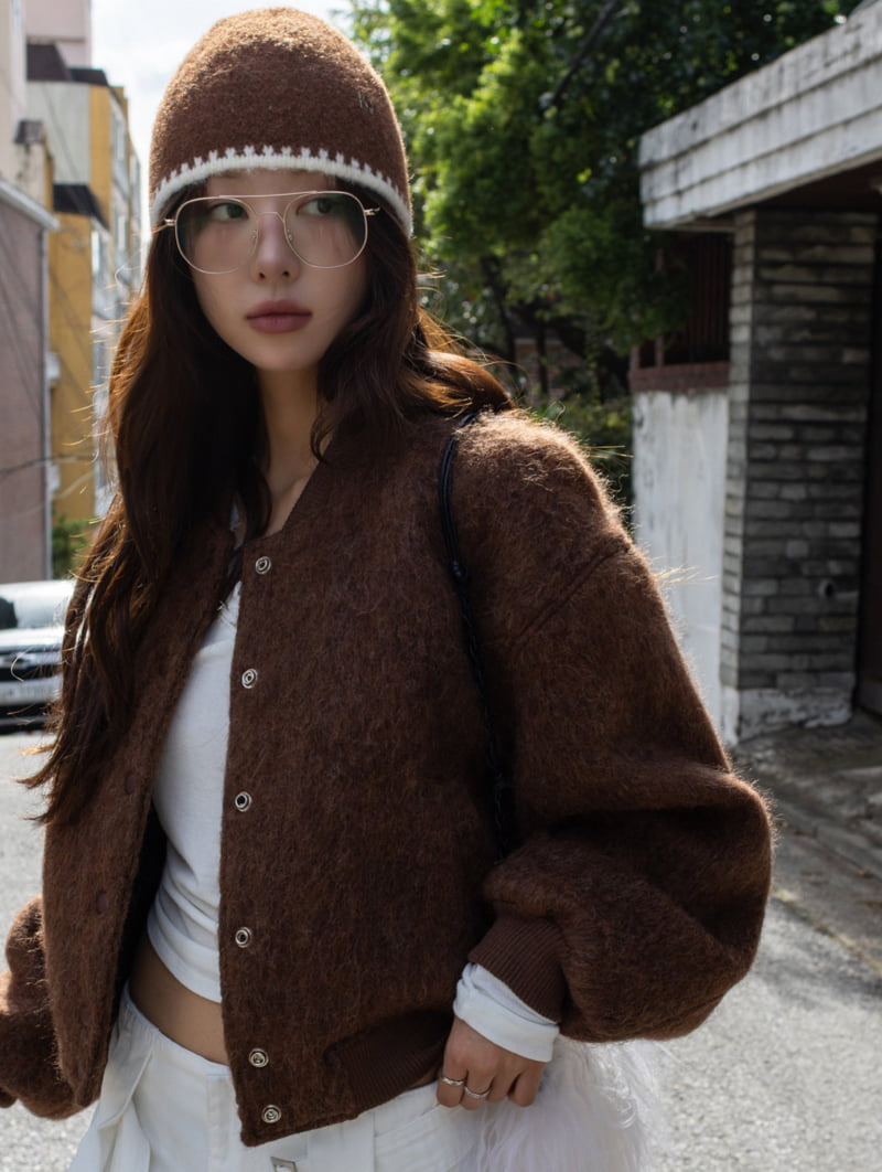 Inssense - Korean Women Fashion - #momslook - Premium Alpaca Wool Blend Bomber Jacket - 6