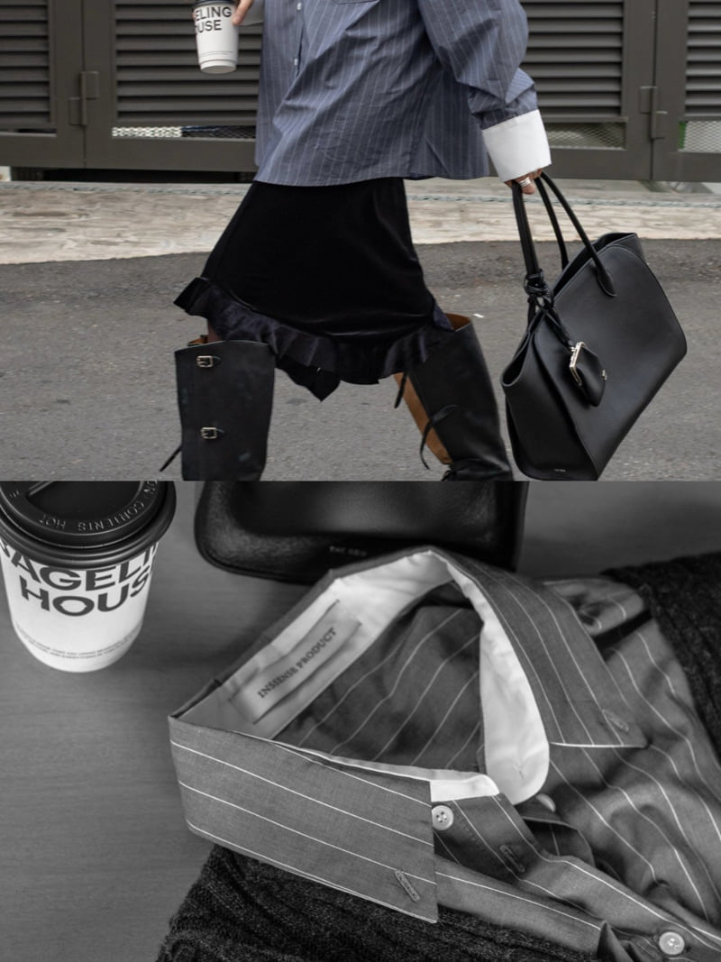 Inssense - Korean Women Fashion - #momslook - Velvet Ruffle Midi Skirt
