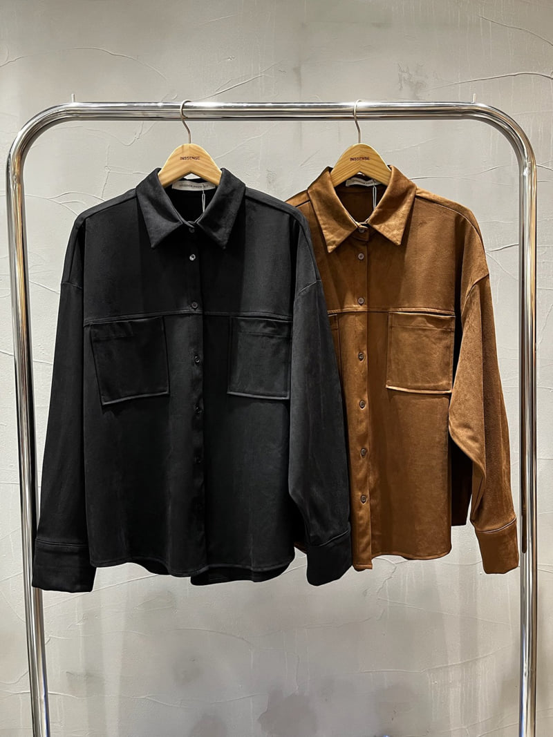 Inssense - Korean Women Fashion - #momslook - Oversized Suede Shirt - 10