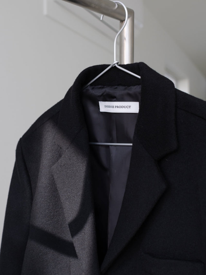 Inssense - Korean Women Fashion - #momslook - Curved Sleeve Wool Blend Tailored Jacket - 10