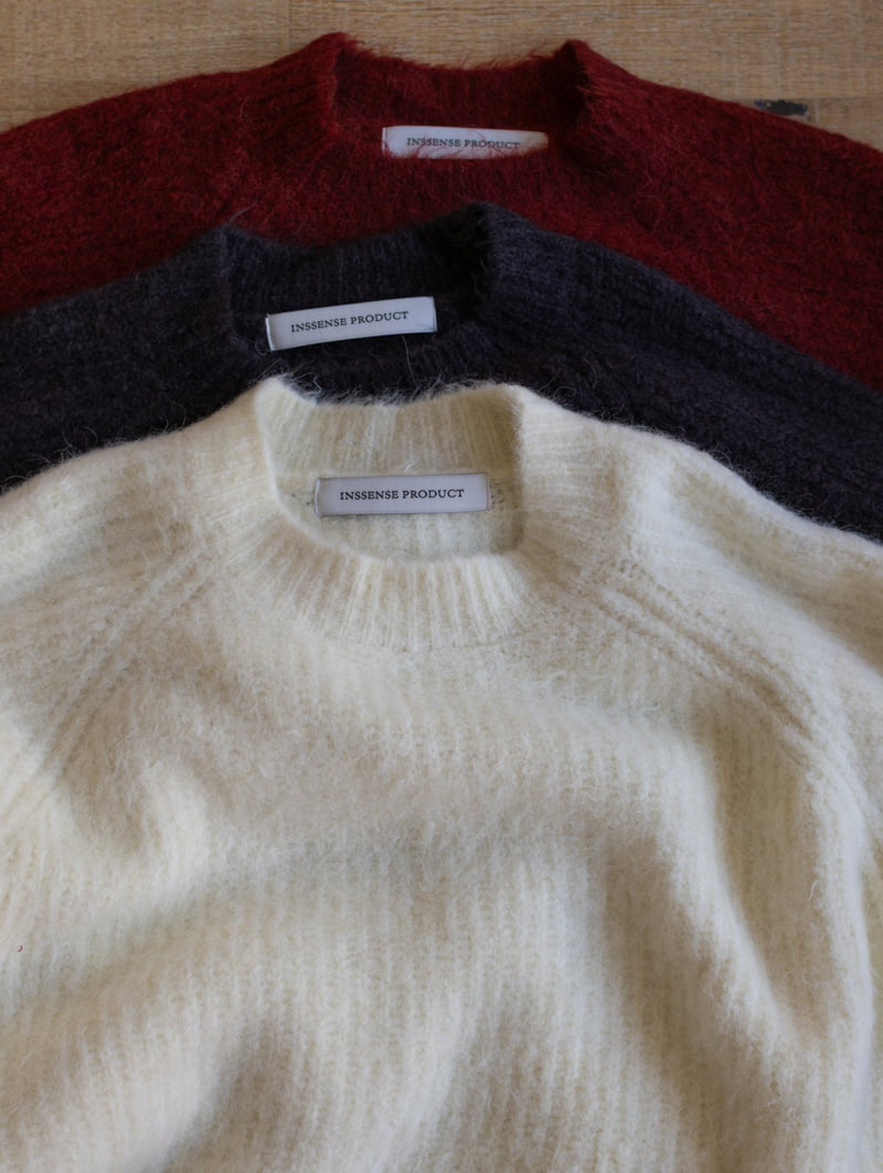 Inssense - Korean Women Fashion - #momslook - Oversized Alpaca Blend Crewneck Knit - 10