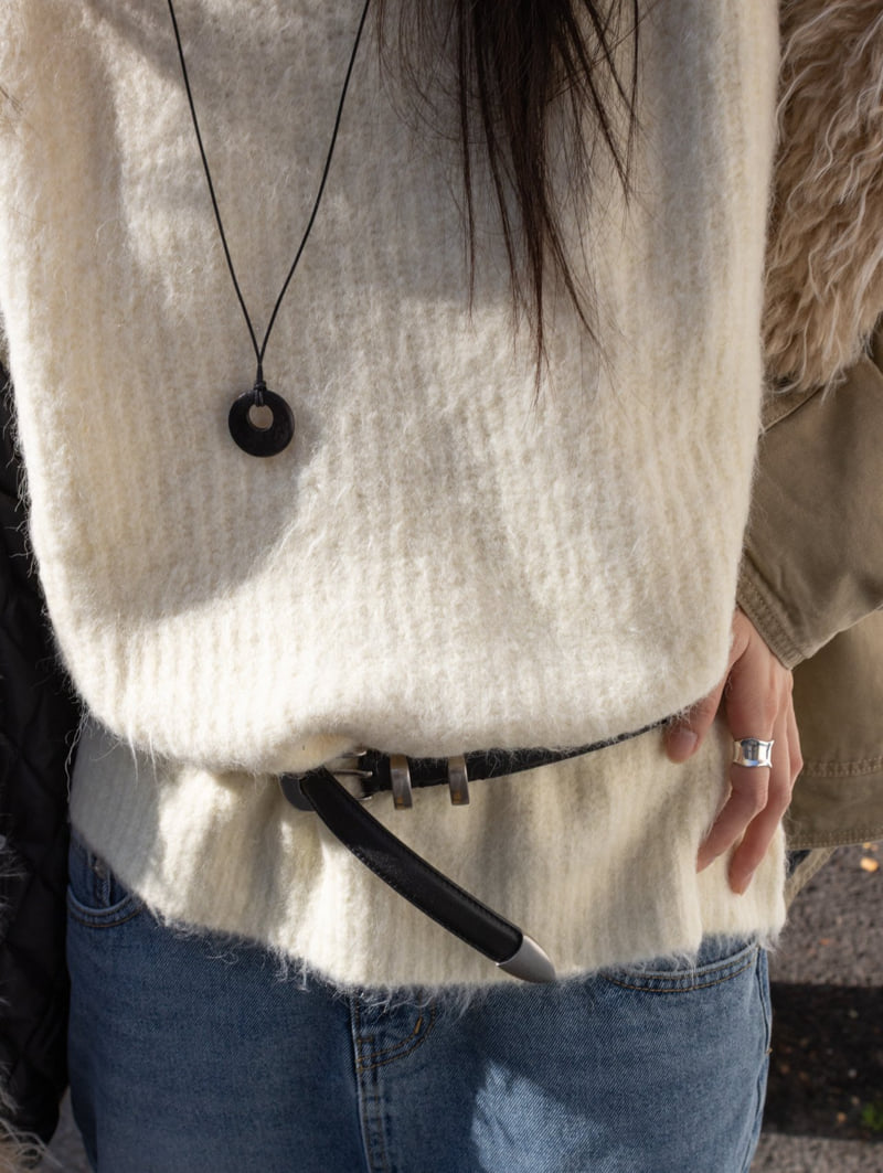 Inssense - Korean Women Fashion - #momslook - Oversized Alpaca Blend Crewneck Knit - 6