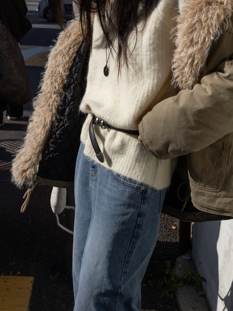 Inssense - Korean Women Fashion - #momslook - Oversized Alpaca Blend Crewneck Knit - 8