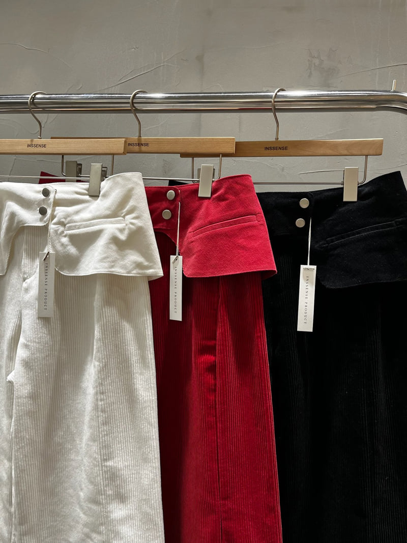 Inssense - Korean Women Fashion - #pursuepretty - Corduroy Belted Layered Pocket Wide Pants - 11