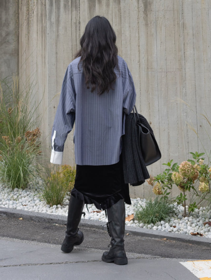 Inssense - Korean Women Fashion - #pursuepretty - Velvet Ruffle Midi Skirt - 7