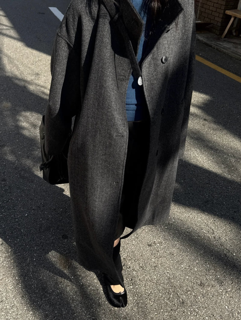 Inssense - Korean Women Fashion - #pursuepretty - Wool Blend Raglan Maxi Belted Seasonal Coat - 2