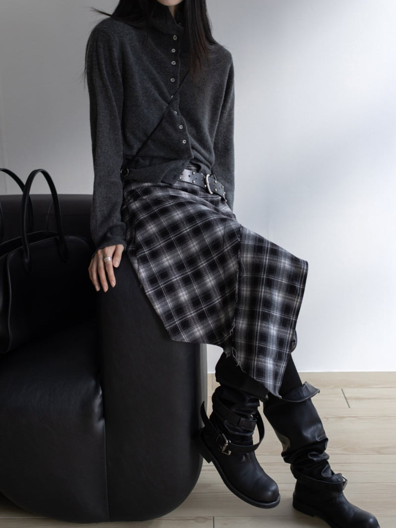Inssense - Korean Women Fashion - #pursuepretty - Vintage Washed Check Midi One-piece - 7