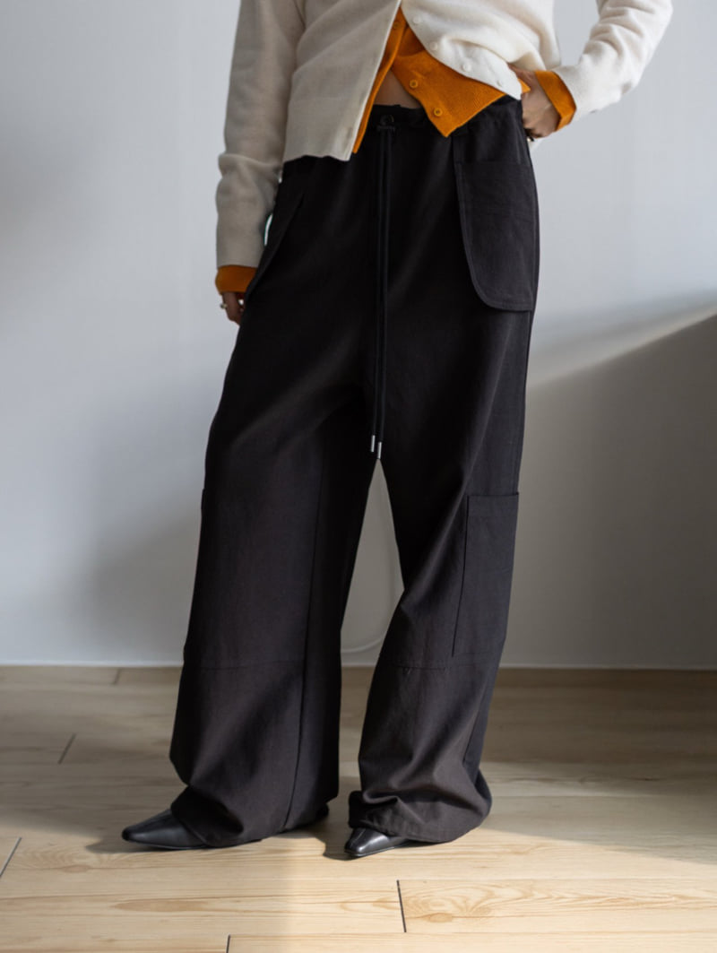 Inssense - Korean Women Fashion - #restrostyle - Peach Washed Multi Pocket Cargo Wide Pants - 6