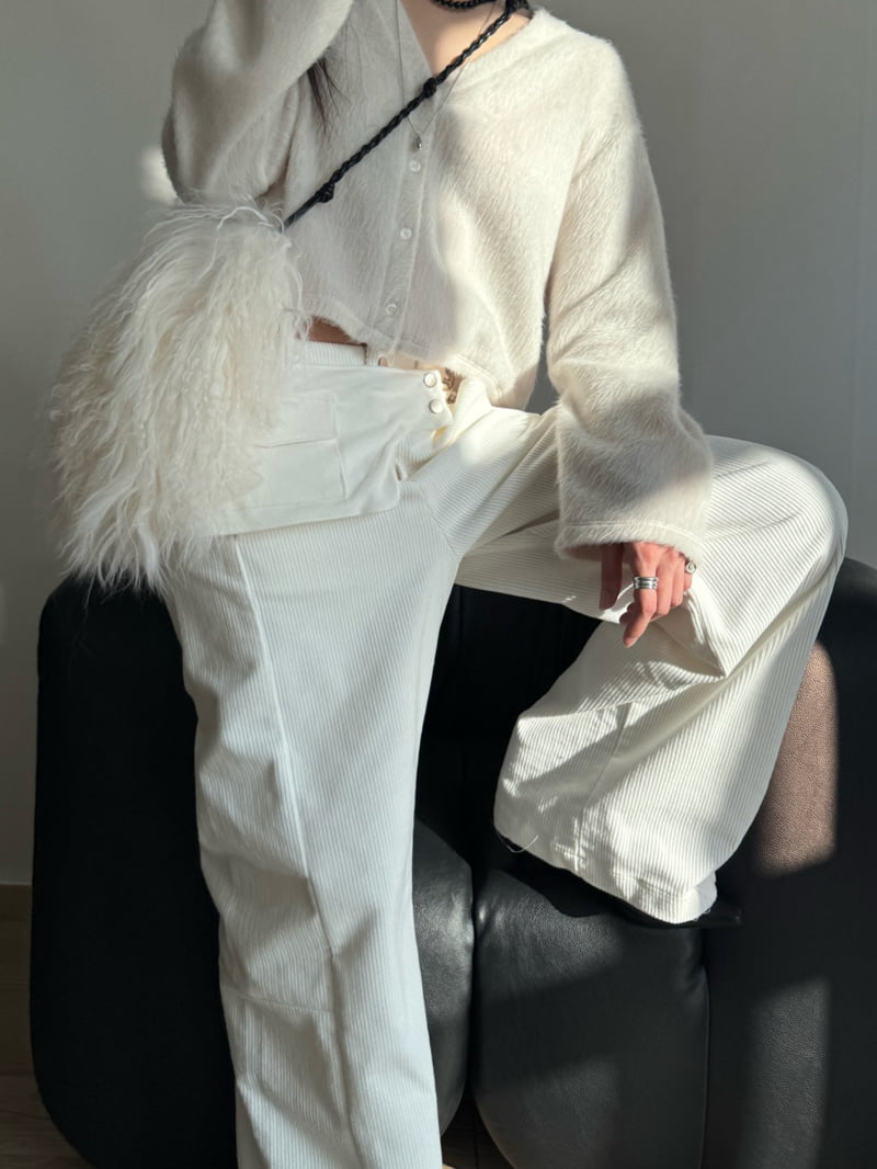 Inssense - Korean Women Fashion - #pursuepretty - Corduroy Belted Layered Pocket Wide Pants - 4
