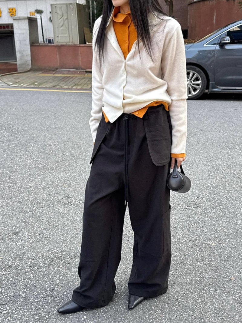 Inssense - Korean Women Fashion - #shopsmall - Peach Washed Multi Pocket Cargo Wide Pants - 8