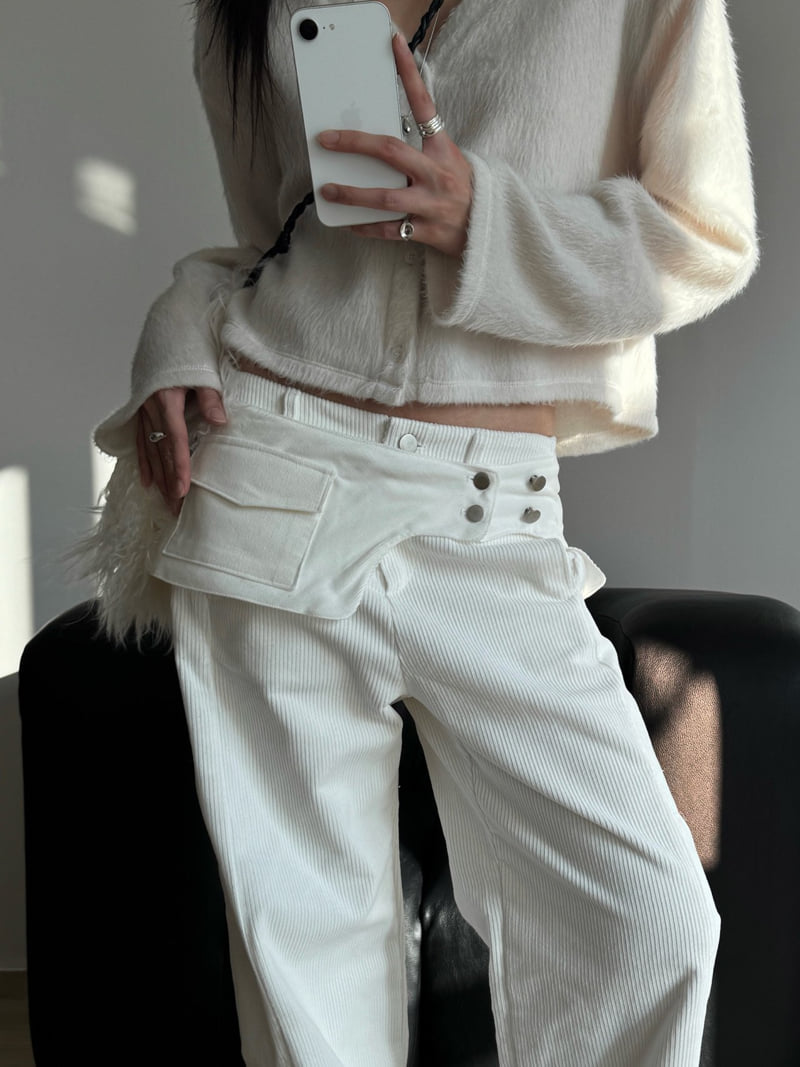Inssense - Korean Women Fashion - #shopsmall - Corduroy Belted Layered Pocket Wide Pants - 6