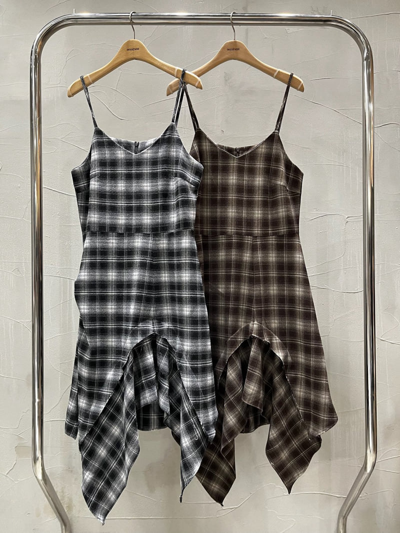 Inssense - Korean Women Fashion - #thatsdarling - Vintage Washed Check Midi One-piece - 11