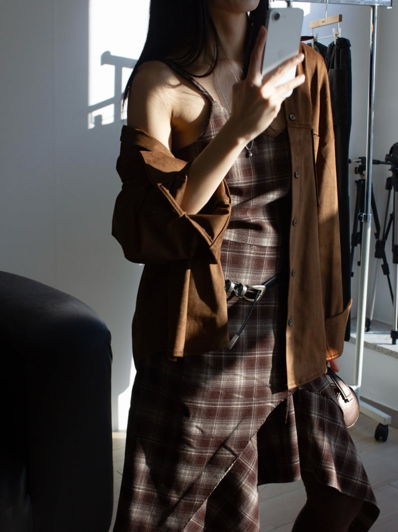 Inssense - Korean Women Fashion - #thatsdarling - Oversized Suede Shirt - 8