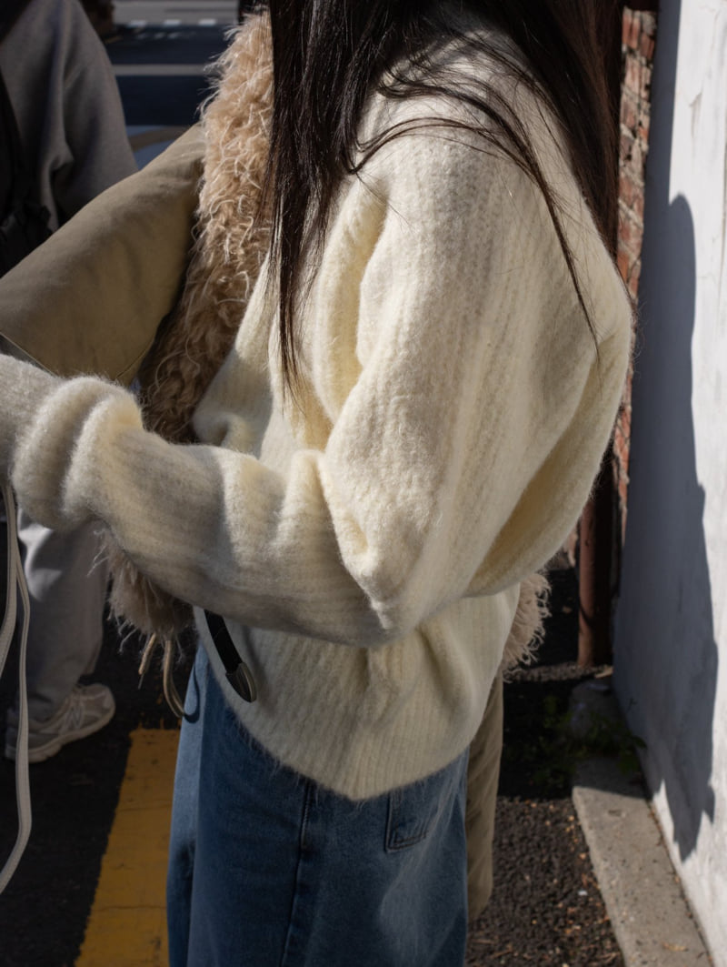 Inssense - Korean Women Fashion - #shopsmall - Oversized Alpaca Blend Crewneck Knit - 4