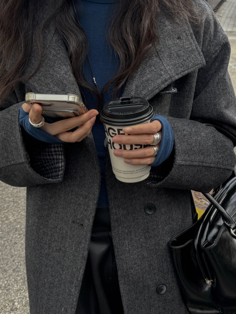Inssense - Korean Women Fashion - #thelittlethings - Wool Blend Raglan Maxi Belted Seasonal Coat - 7