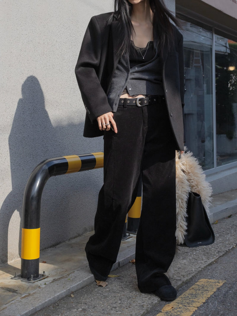 Inssense - Korean Women Fashion - #thelittlethings - Curved Sleeve Wool Blend Tailored Jacket - 7