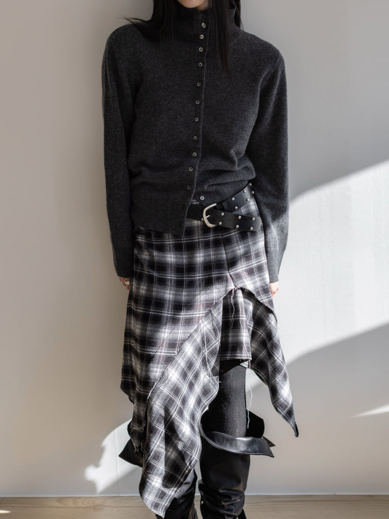 Inssense - Korean Women Fashion - #womensfashion - Merino High Neck Button Up Knit Cardigan - 4