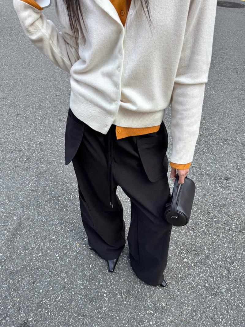 Inssense - Korean Women Fashion - #vintageinspired - Peach Washed Multi Pocket Cargo Wide Pants - 3