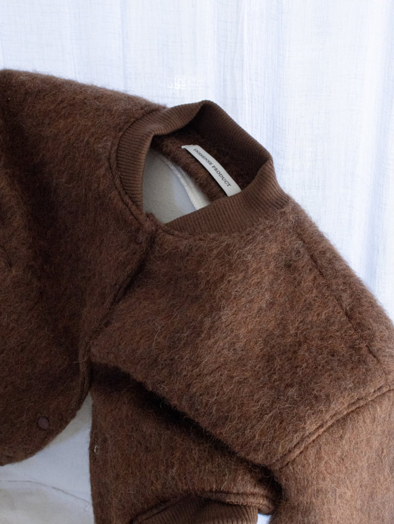 Inssense - Korean Women Fashion - #vintagekidsstyle - Premium Alpaca Wool Blend Bomber Jacket - 11