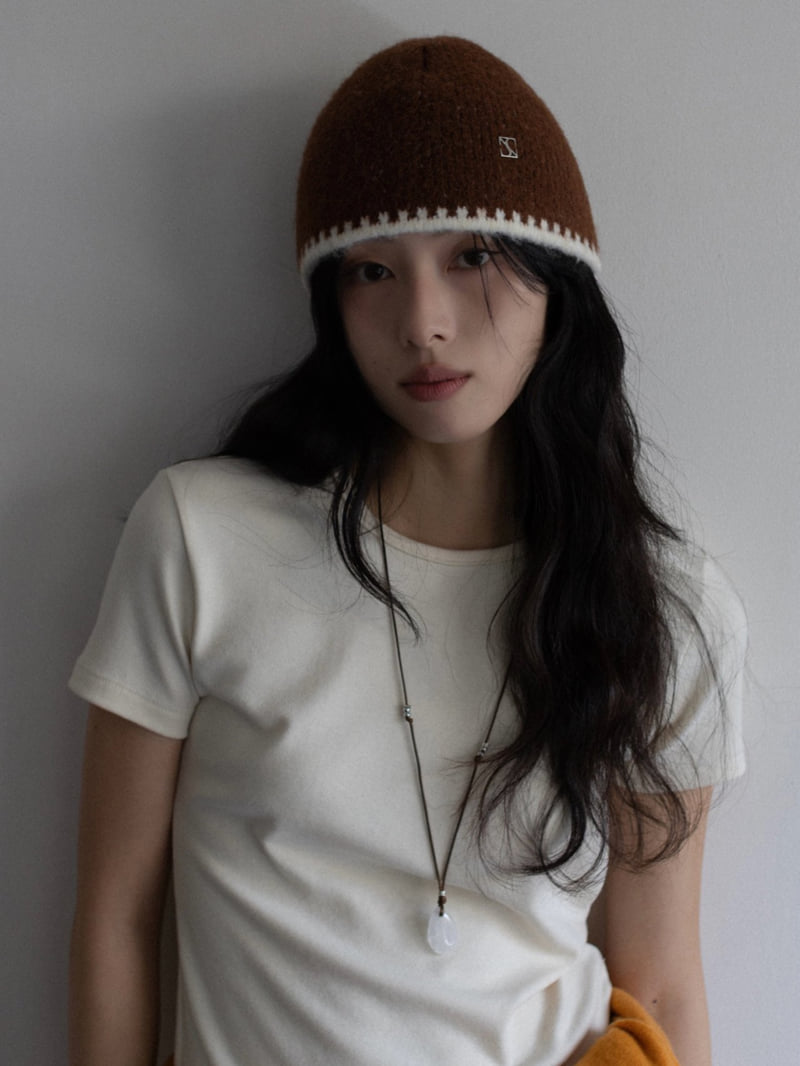 Inssense - Korean Women Fashion - #vintagekidsstyle - Minimal Back Seam Peach Slim Short Sleeve Tee - 3