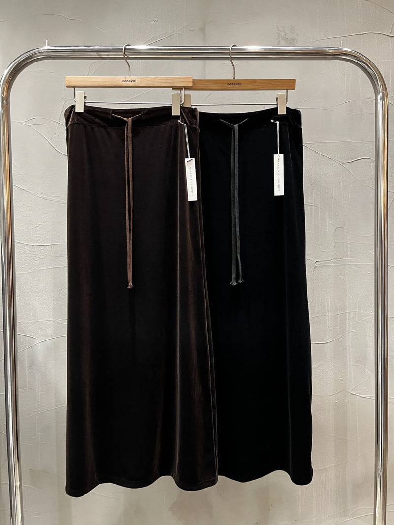 Inssense - Korean Women Fashion - #womensfashion - Velvet Easy Maxi Skirt - 9