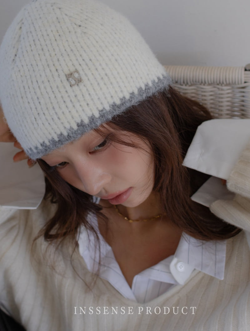 Inssense - Korean Women Fashion - #womensfashion - Two Tone Wool Symbol Knit Beanie - 10