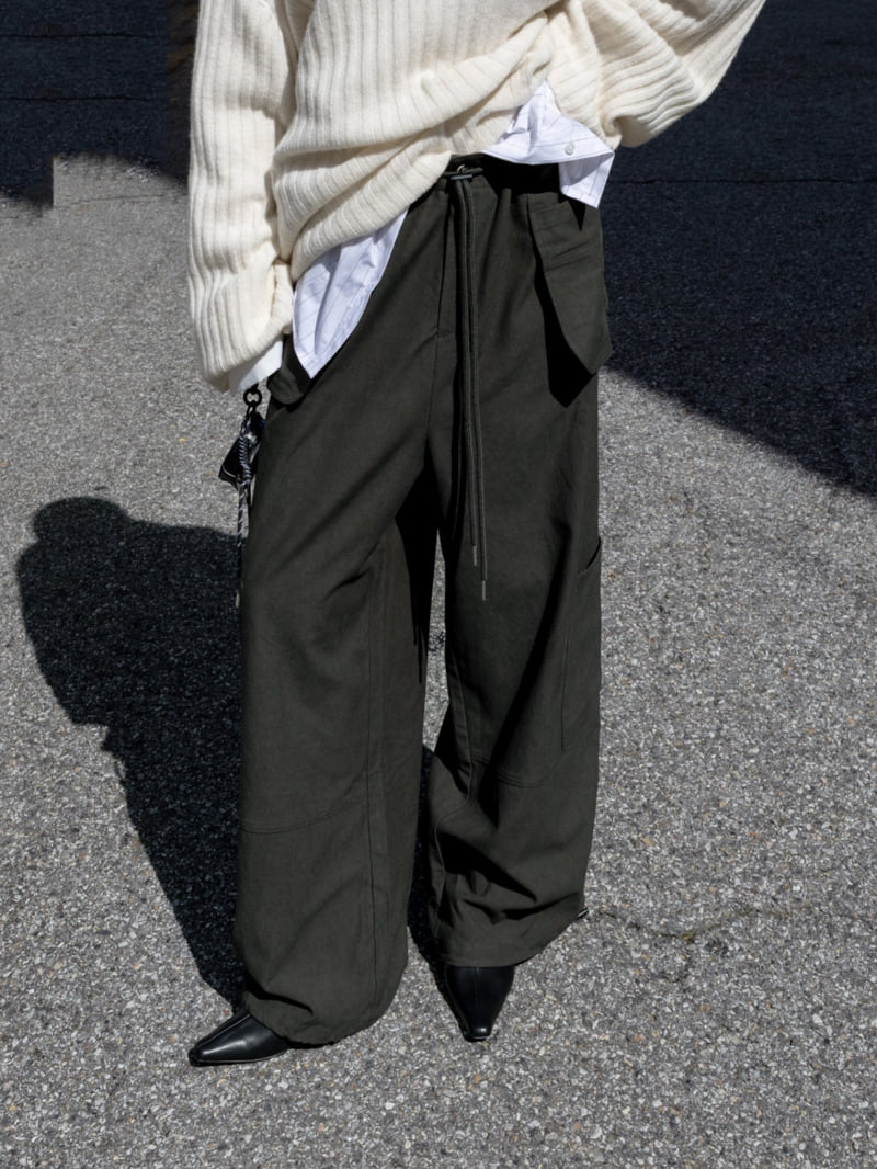 Inssense - Korean Women Fashion - #womensfashion - Peach Washed Multi Pocket Cargo Wide Pants - 2